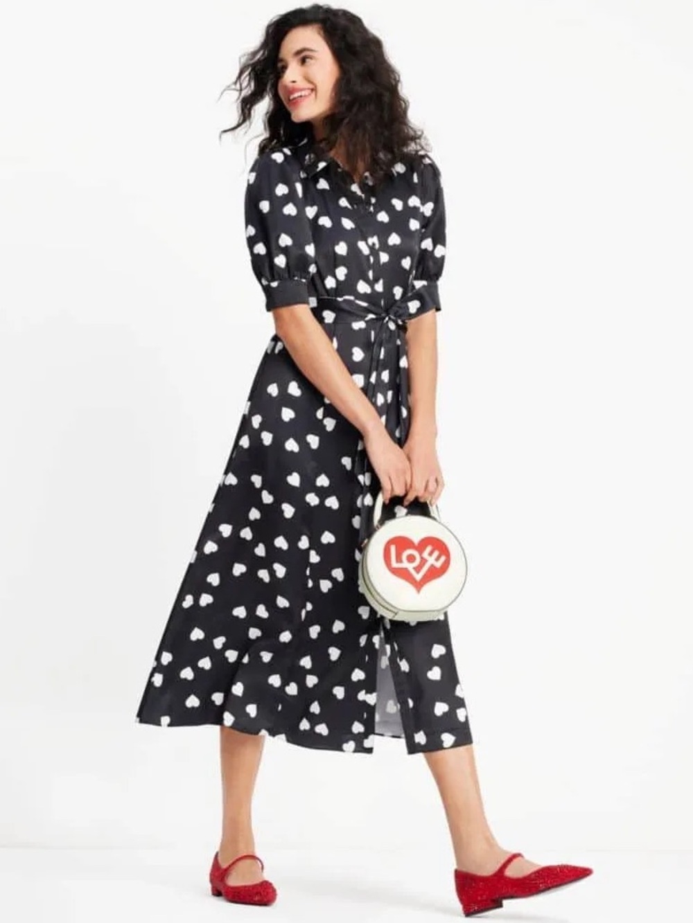 Kate Spade Scattered Hearts Shirtdress Size 00